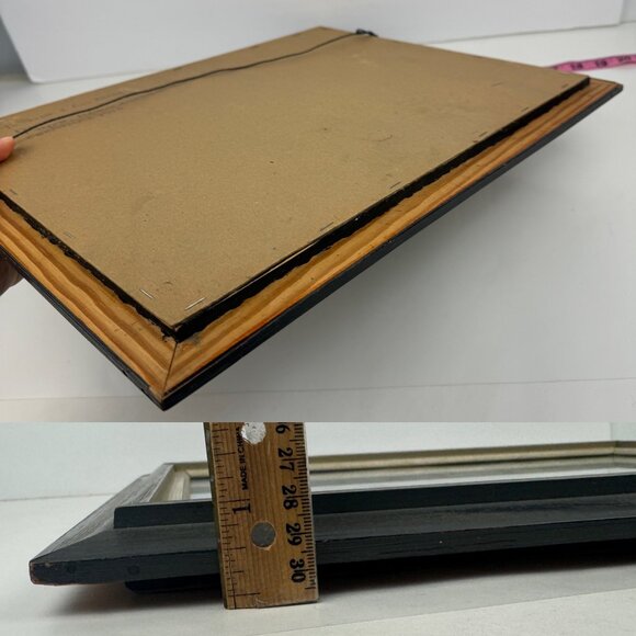 Vtg Wall Framed Needlepoint Art Work Craft Completed Church Building Tree Sky - Picture 8 of 11